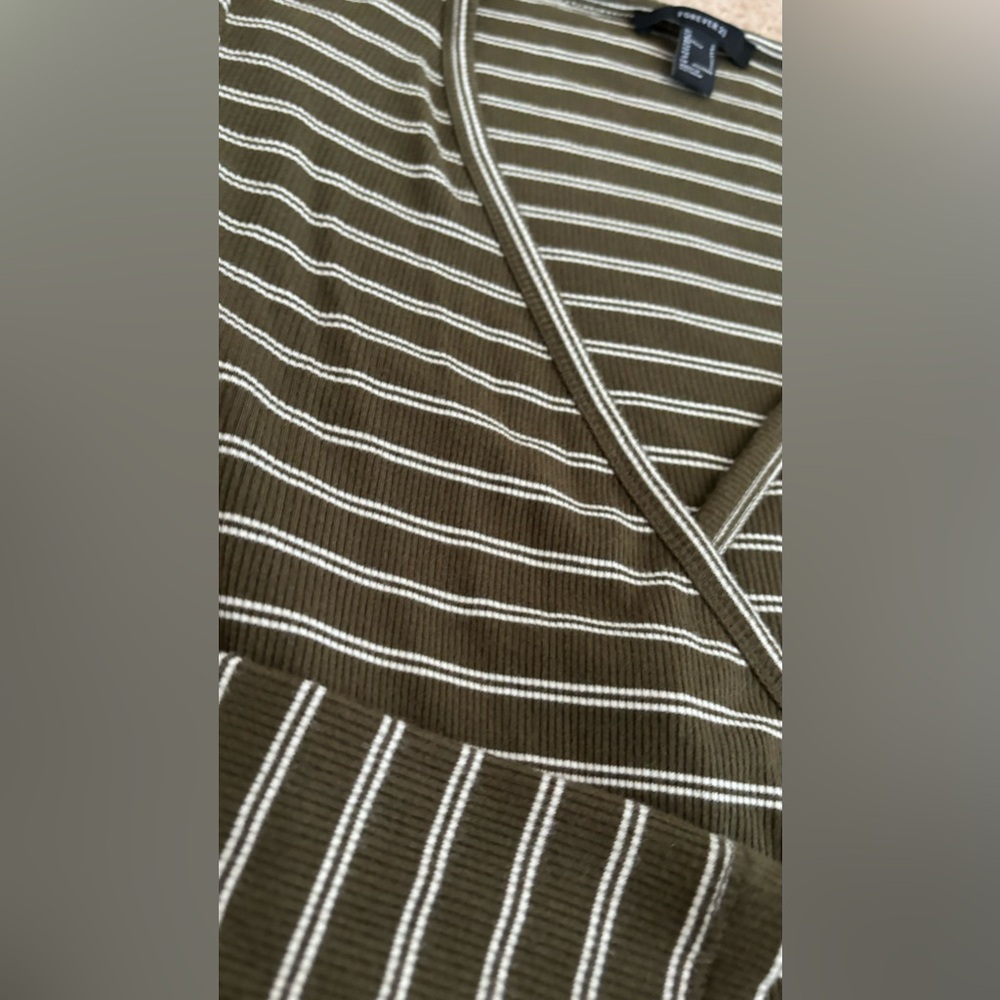 Forever 21 green stripe long sleeve